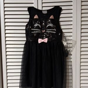 Sparkly Black Cat Costume Dress for Kids